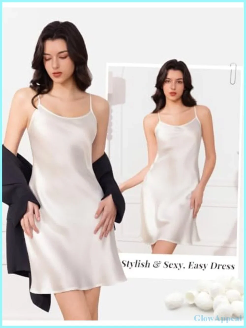100% Mulberry Silk Nightgown Women Luxury Sleepwear Chemise